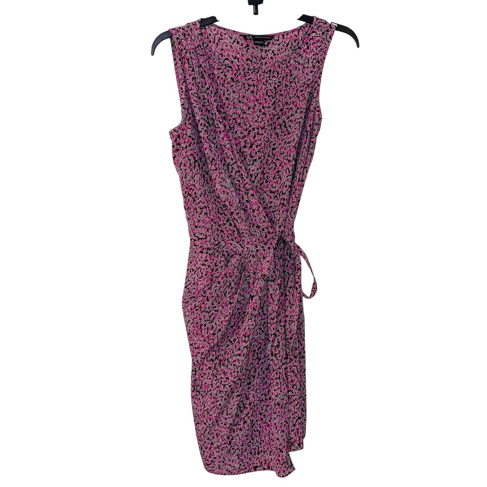 AX Armani Exchange Womens Pink Floral Sleeveless Wrap Dress Size 6